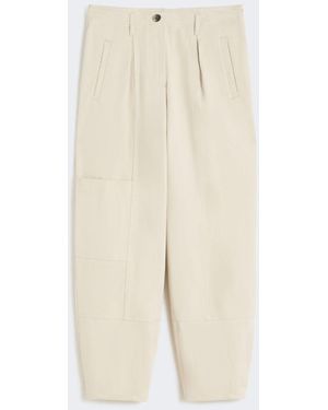 Max Mara Cotton Bull Denim Cargo Pants - White