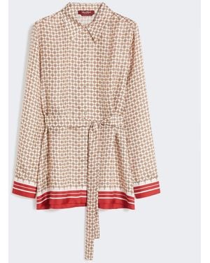 Max Mara Printed Silk Shirt - Natural