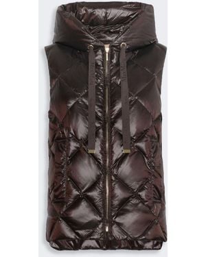 Max Mara Regular Water-Repellent Canvas Padded Gilet - Black