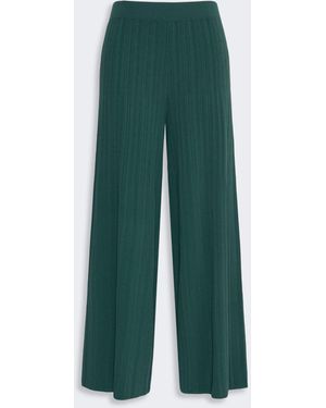 Max Mara Plissé-Pleated Viscose Yarn Pants - Green