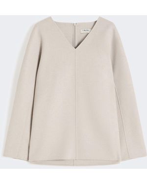 Max Mara Wool Broadcloth Blouse - White