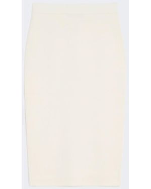 Max Mara Stretch Viscose Pencil Skirt - White