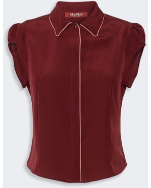 Max Mara Silk Crepe De Chine Shirt - Red