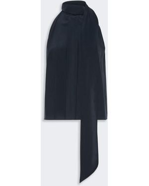 Max Mara Sleeveless Crepe De Chine Top - Blue