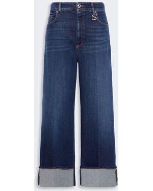 Max Mara Low-Rise Cropped Jeans - Blue