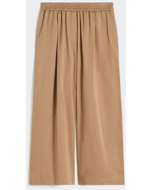 Max Mara Cotton Rasetto Pants - Natural