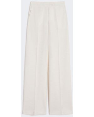 Max Mara Wool Piqué Pants - White