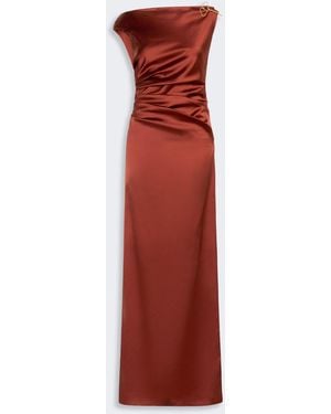 Max Mara Long Stretch Satin Dress - Red