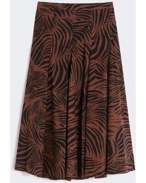 Max Mara Printed Poplin Skirt - Brown