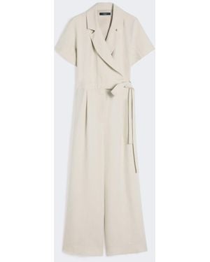 Max Mara Viscose And Linen Batavia Jumpsuit - White