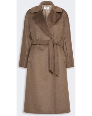 Max Mara Double-Breasted Wool Coat - Natural