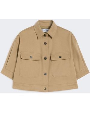 Max Mara Stretch Cotton Cropped Jacket - Natural