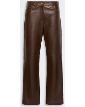 Max Mara Five-Pocket Nappa-Leather Pants - Brown