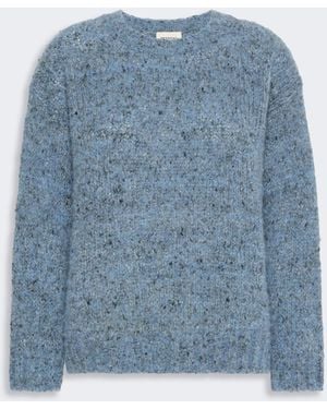 Max Mara Alpaca, Cotton And Wool Blend Sweater - Blue
