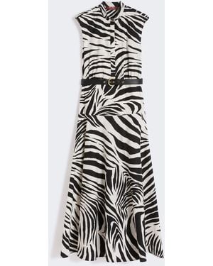 Max Mara Printed Poplin Shirt Dress - White