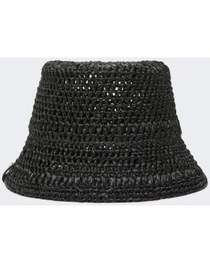 Max Mara Crochet Viscose Hat - Black