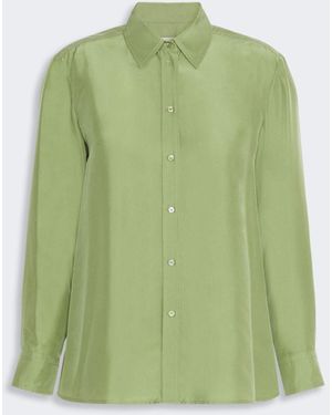 Max Mara Silk Habotai Shirt - Green