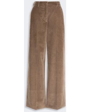 Max Mara Cotton Velvet Pants - Natural