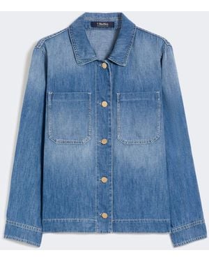 Max Mara Cotton And Linen Denim Jacket - Blue
