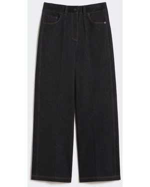 Max Mara Denim-Effect Jersey Pants - Black