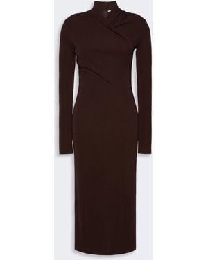 Max Mara Slim Fluid Jersey Dress - Brown
