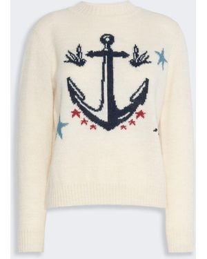 Max Mara Alpaca And Wool-Blend Yarn Sweater - White