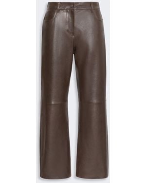 Max Mara Nappa Leather Pants - Brown