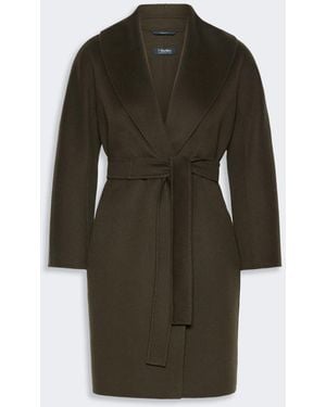 Max Mara Double-Faced Wool Robe Coat - Green