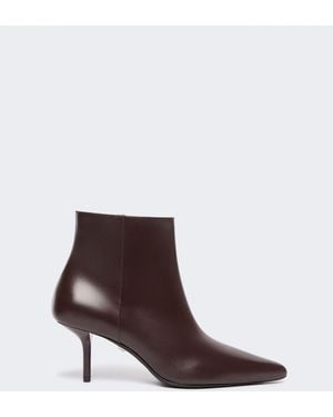 Max Mara Smooth Leather Ankle Boots - Brown