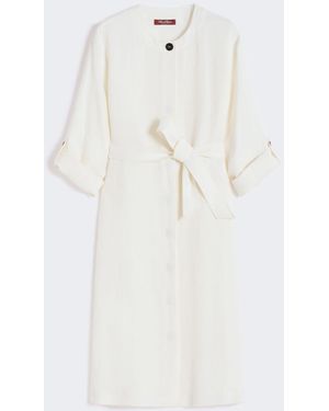 Max Mara Faded Linen Dress - White