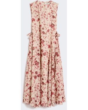 Max Mara Printed Ramie Canvas Dress - White