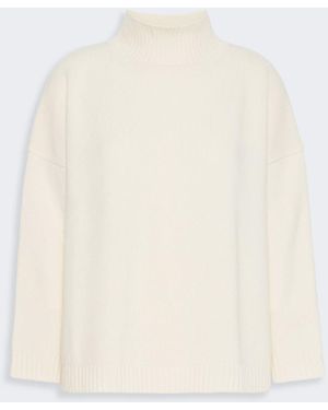 Max Mara Wool Knit Turtleneck Sweater - White