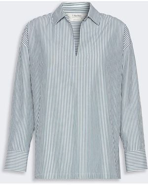Max Mara Cotton Poplin Blouse - Blue