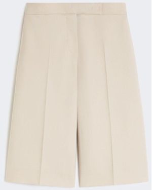 Max Mara Wool, Mohair And Silk Canvas Bermuda Shorts - White