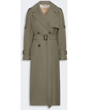 Max Mara Long Double-Breasted Trench Coat - Green