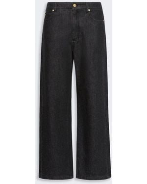 Max Mara Straight Leg Cotton Denim Jeans - Black