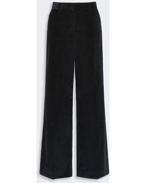 Max Mara Cotton Velvet Pants - Black