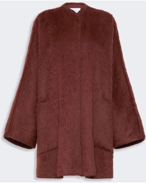 Max Mara Short Alpaca And Wool Coat - Red