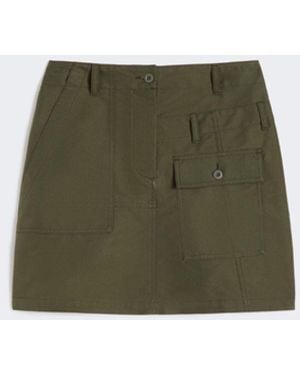 Max Mara Water-Repellent Canvas Mini Skirt - Green