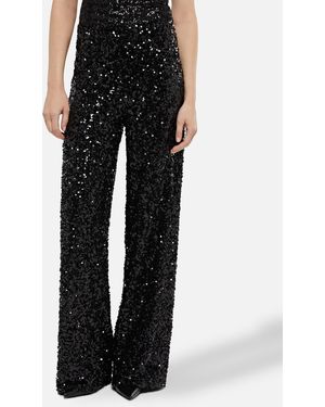 MC2 Saint Barth Lucette Sequin Wide-Leg Pants - Black