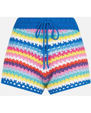 MC2 Saint Barth Crochet Kalima Shorts On Bluette Background Pant