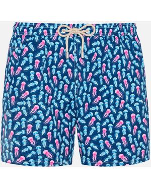 MC2 Saint Barth Comfort Light Swim Shorts With Jellyfish Print Swimshort - Blue