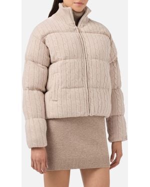 MC2 Saint Barth Mya Padded Cable-Knit Wool Jacket - Natural