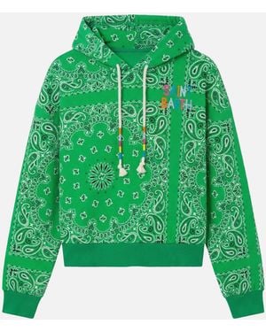 MC2 Saint Barth Cotton Hoodie With Bandanna Print Sweatshirt - Green