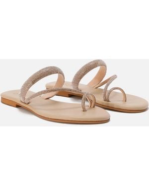 MC2 Saint Barth Cora Ring Sandal With Champagne Rhinestones __Single__ Shoe - White