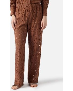 MC2 Saint Barth Inez Broderie Anglaise Pants Pant - Brown