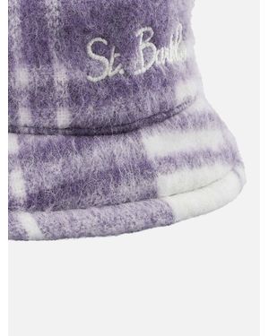 MC2 Saint Barth Jude And Lilac Tartan Bucket Hat - Purple
