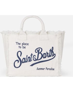 MC2 Saint Barth Vanity Off- Linen Shoulder Bag - White