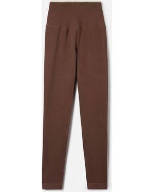 MC2 Saint Barth Vega Technical Fabric Sports Leggings With Contrast Trim Pant - Brown