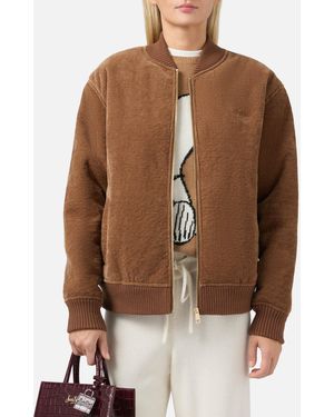 MC2 Saint Barth Celia Corduroy Bomber With Teddy Lining Jacket - Brown